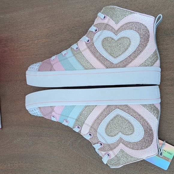 Sketchers Women's Twinkle Toes: HI-Lites-Heart Pop - Color: Rose Gold - Size: 8 - Picture 7 of 9